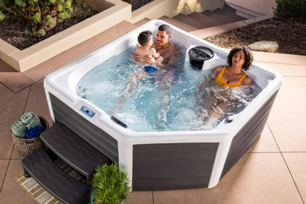 Tahiti Hot Tub 4-Person Lounger, 22 SS Jet,  110V/230V, Stainless Heater, Ozone, Waterfall and Upgraded Lighting - Image 13