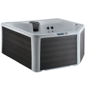 Tahiti Hot Tub 4-Person Lounger, 22 SS Jet, 110V/230V, Stainless Heater, Ozone, Waterfall and Upgraded Lighting